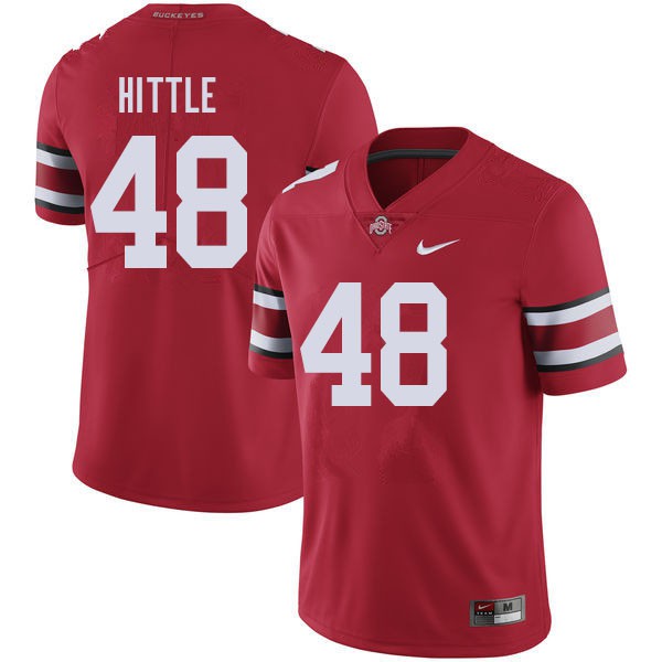 Ohio State Buckeyes #48 Logan Hittle Men Embroidery Jersey Red